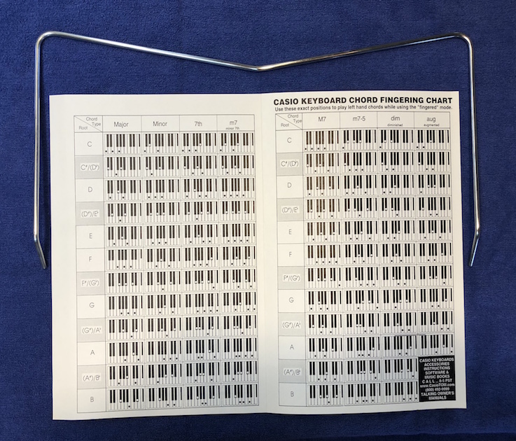 17 WIDE STEEL REST WITH CHORD CHART - Casio Keyboard Parts Accessories New & Old